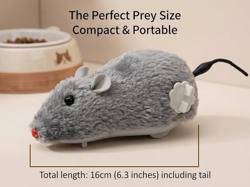 ​4 Pcs Wind Up Cat Toy Mouse - Self-Moving Furry Mice with Realistic Tails, Interactive Chase Toys for Indoor Cats & Kittens, Exercise Mice for Boredom Busting​ in Kuwait