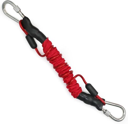 Heavy Duty Dog Tie-Out Bungee Cord, Shock Absorbing Elastic Buffer Extension with Dual Locking Carabiners, Red Stretch Leash for Outdoor Stake, Yard, Camping & Large Dogs in Kuwait