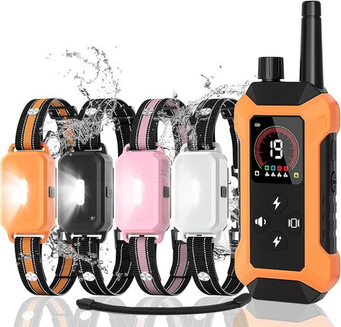 Shock Collar for Dogs 4 Pack (5–150Lbs), 4400FT Waterproof 4 Dog Training Collar with Remote Control 5 Training Modes Rechargeable Electric Dog Collar with Light, E Collars for Small Medium Large Dogs in Kuwait
