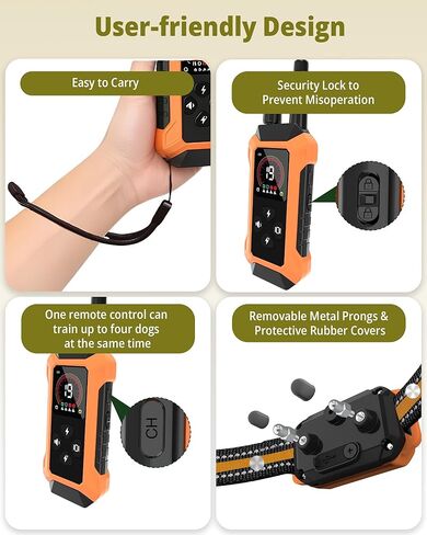 Shock Collar for Dogs 4 Pack (5–150Lbs), 4400FT Waterproof 4 Dog Training Collar with Remote Control 5 Training Modes Rechargeable Electric Dog Collar with Light, E Collars for Small Medium Large Dogs in Kuwait