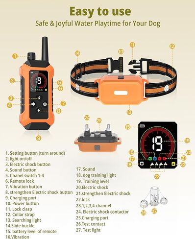 Shock Collar for Dogs 4 Pack (5–150Lbs), 4400FT Waterproof 4 Dog Training Collar with Remote Control 5 Training Modes Rechargeable Electric Dog Collar with Light, E Collars for Small Medium Large Dogs in Kuwait