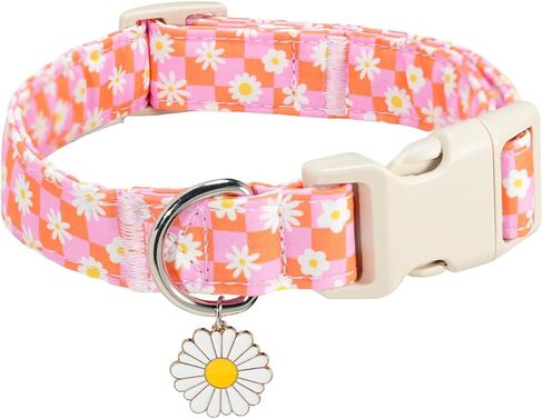 Cute Pink Dog Collar Girl Puppy Collar Handmade Pet Collar Adjustable Pet Dog Collars for Small Medium Large Pink Heart S in Kuwait
