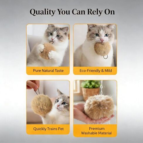 UBIETY Rabbit Fur Cat Toy Ball, Rabbit Soft Fluffy Cat, Furry Toy Washable Ball, Chasing and Indoor Exercise, Fun to Chase Kicking & Indoor Exercise Bonding(6pcs) in Kuwait