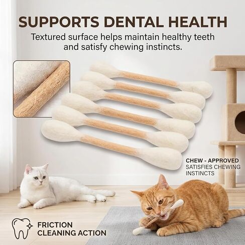 Qtip Cat Toy, Giant Qtip Cat Toy, 9 Pcs with Cotton Swab Design, Interactive Play for Indoor Cats and Kittens, Dental Teething Support and Catnip Entertainment in Kuwait