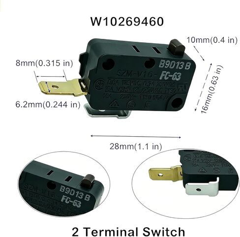 مفتاح باب الميكروويف W10727360 W10269458 W10269460، متوافق مع ميكروويف ويرلبول SZM-V16-FC-61 SZM-V16-FC-62 SZM-V16-FC-63 (3 عبوات) in Kuwait