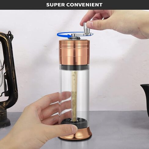 3-in-1 Spice Grinder Hand Crank Loader Roller Crusher Filler Flower Buds Milling Grinding Storage with Magnetic Lid in Kuwait