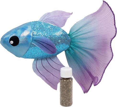 Catstages Beta Bliss Cat Toy, Plush Fish with Crinkle & Refillable Catnip, 8.3" in Kuwait