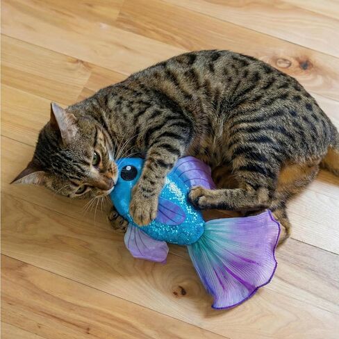 Catstages Beta Bliss Cat Toy, Plush Fish with Crinkle & Refillable Catnip, 8.3" in Kuwait