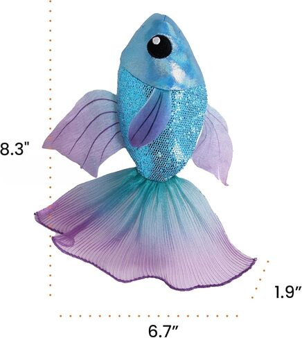Catstages Beta Bliss Cat Toy, Plush Fish with Crinkle & Refillable Catnip, 8.3" in Kuwait