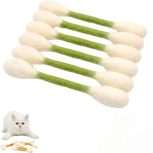 Cotton Swabs Cat Toys with Catnip, 6 Pack Giant Kitten Chew Sticks for Indoor Boredom, Durable Dental Teething Ropes,Giant Interactive Kitty for Boredom Exercise Play Anxiety Digestive Aid (Green) in Saudi Arabia