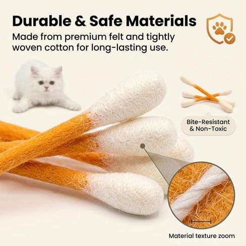 Cotton Swabs Cat Toys with Catnip, 6 Pack Giant Kitten Chew Sticks for Indoor Boredom, Durable Dental Teething Ropes,Giant Interactive Kitty for Boredom Exercise Play Anxiety Digestive Aid (Green) in Saudi Arabia
