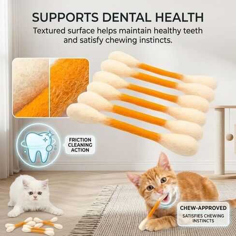 Cotton Swabs Cat Toys with Catnip, 6 Pack Giant Kitten Chew Sticks for Indoor Boredom, Durable Dental Teething Ropes,Giant Interactive Kitty for Boredom Exercise Play Anxiety Digestive Aid (Green) in Saudi Arabia