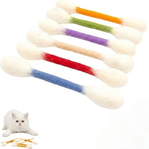 Cotton Swabs Cat Toys with Catnip, 6 Pack Giant Kitten Chew Sticks for Indoor Boredom, Durable Dental Teething Ropes,Giant Interactive Kitty for Boredom Exercise Play Anxiety Digestive Aid (Green) in Kuwait
