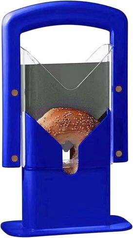 Bagel Slicer, Manual Precision Cutter with Safety Shield & Non-Slip Handle, Stainless Steel Bagel Blade, Universal Slicer (Klein Blue) in Kuwait