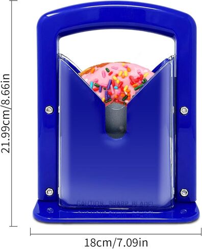 Bagel Slicer, Manual Precision Cutter with Safety Shield & Non-Slip Handle, Stainless Steel Bagel Blade, Universal Slicer (Klein Blue) in Kuwait