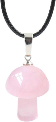 Dreuyet Mushroom Crystal Necklace Mushroom Pendant Necklace Natural Stone Crystal Pendant Necklace for Women Girls Christmas Valentine in Saudi Arabia