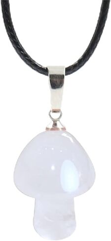 Dreuyet Mushroom Crystal Necklace Mushroom Pendant Necklace Natural Stone Crystal Pendant Necklace for Women Girls Christmas Valentine in Kuwait
