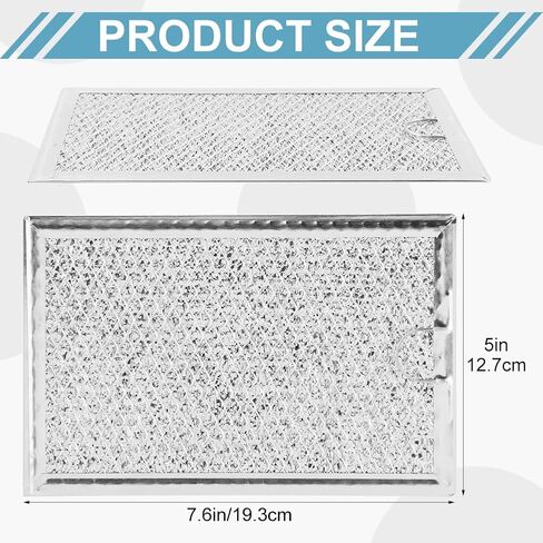 2pcs Grease Filter for LG Microwave LMV1683ST, LMV2031ST, LMV2031BD, LMHM2237ST, LMH2235ST, LMV1831ST, LMV1762ST, LMHM2017ST, LMH2016ST, Oven Filter Replacement(Silver,Size:7.6x5inch) in Kuwait