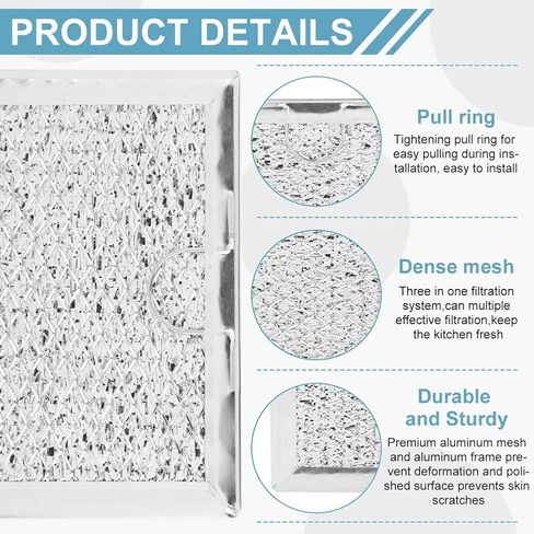 2pcs Grease Filter for LG Microwave LMV1683ST, LMV2031ST, LMV2031BD, LMHM2237ST, LMH2235ST, LMV1831ST, LMV1762ST, LMHM2017ST, LMH2016ST, Oven Filter Replacement(Silver,Size:7.6x5inch) in Kuwait