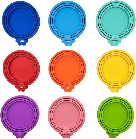 9 Pack Silicone Pet Food Can Lids, Silicone Dog&Cat Food Can Lid Covers, Reusable Universal Can Lids Airtight in Kuwait