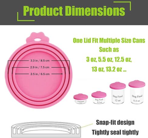 9 Pack Silicone Pet Food Can Lids, Silicone Dog&Cat Food Can Lid Covers, Reusable Universal Can Lids Airtight in Kuwait