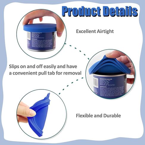 9 Pack Silicone Pet Food Can Lids, Silicone Dog&Cat Food Can Lid Covers, Reusable Universal Can Lids Airtight in Kuwait