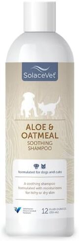 SolaceVet Aloe & Oatmeal Soothing Shampoo 12 oz – Veterinarian Recommended for Sensitive Skin in Dogs & Cats – Hypoallergenic, Soap-Free in Kuwait