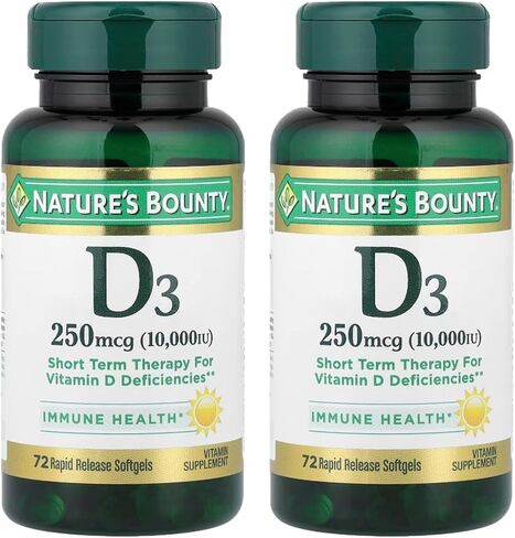 Nature's Bounty, Ultra Strength D3-10,000 IU, 72 Softgels (2pack) in Saudi Arabia