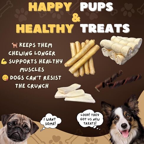 صندوق مضغ متنوع للكلاب بوزن 10 رطل من Woofley - علاجات لحوم البقر الطبيعية للكلاب - عصي الفتوة، وعصي الكولاجين، وخدود اللحم البقري والمزيد - مضغ للكلاب طويل الأمد للكلاب المتوسطة والكبيرة in Kuwait