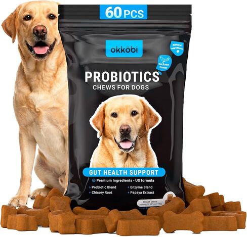 Probiotics for Dogs Chews 150PCs - Digestive, Gut Health & Diarrhea Support - Probiotic Chews for Dogs - Vet Approved US Formula with Dog Probiotics, Enzymes & Natural Ingredients - Chicken in Saudi Arabia