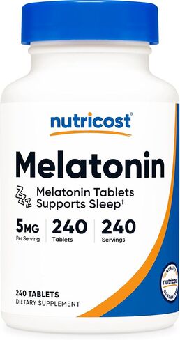 Nutricost Melatonin 5mg, 240 Tablets - 5mg Per Serving, Non-GMO, Gluten Free in Saudi Arabia