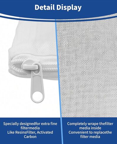 12PCS Aquarium Filter Media Bags, 6PCS 4" x 4" & 6PCS 3" x 8" Extra Fine 100 Micron Mesh with Plastic Zipper for Fish Tank Filter Media, Activated Carbon in Kuwait