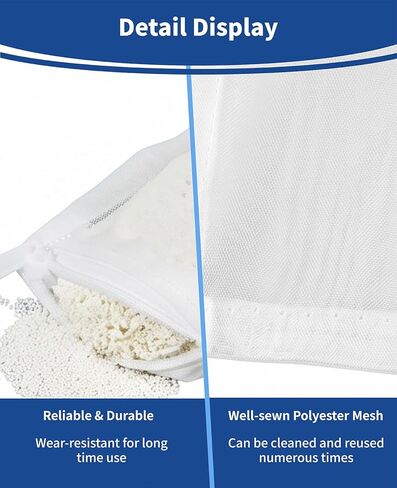 12PCS Aquarium Filter Media Bags, 6PCS 4" x 4" & 6PCS 3" x 8" Extra Fine 100 Micron Mesh with Plastic Zipper for Fish Tank Filter Media, Activated Carbon in Kuwait