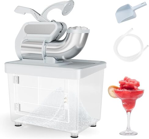 COSTWAY Electric Ice Crusher, 660 LBS/H Snow Cone Machine with Dual Blades, 300W ETL Approved Shaved Ice Machine for Home Parties, Restaurants and Bars (Gray) in Saudi Arabia