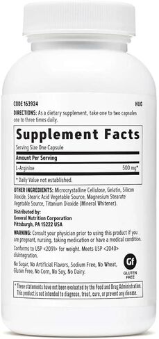 GNC L-Arginine 500mg, 90 Capsules, Increases Nitric Oxide Productioin in Saudi Arabia