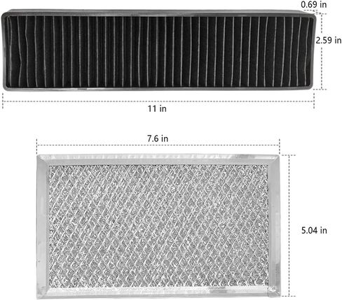 3PCS Microwave Filter Set, Compatible with GE JVM7195SK6SS PNM9216SK5SS JVM7195EK5ES JNM7196DK5BB JVM7195DK5WW JNM7196SK6SS - Microwave Oven Grease Filter & Charcoal Filters Replacement in Kuwait