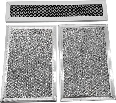 Microwave Charcoal Grease Filter Fit for GE PVM9005SJ1SS PVM9005SJ2SS PVM9005SJ3SS PVM9005SJ4SS PVM9005SJ5SS, 3Pcs Microwave Filter Set in Kuwait