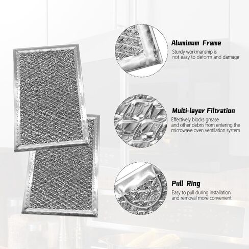 Microwave Charcoal Grease Filter Fit for GE PVM9005SJ1SS PVM9005SJ2SS PVM9005SJ3SS PVM9005SJ4SS PVM9005SJ5SS, 3Pcs Microwave Filter Set in Kuwait