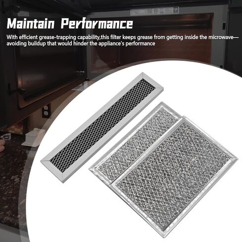 Microwave Charcoal Grease Filter Fit for GE PVM9005SJ1SS PVM9005SJ2SS PVM9005SJ3SS PVM9005SJ4SS PVM9005SJ5SS, 3Pcs Microwave Filter Set in Kuwait