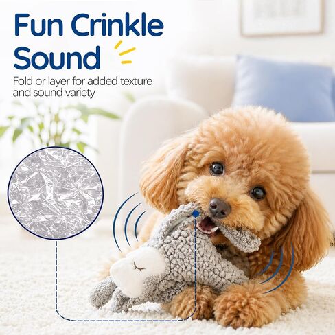 36" x 51" Crinkle Paper for Dog Toys – Noise Making Plastic Film for DIY Dog Toys, Easy to Cut & Sew, Enough Material for Around 20 Large Dog Toys in Kuwait