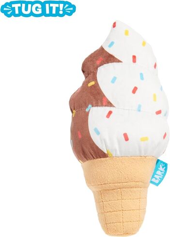 Barkbox Ice Cream Carn Dog Toy | Plush Ice Cream Cone Toy with Squeaker, Crinkle & Fluffy Filling | Squeak & Carry Toy for Dogs in Kuwait