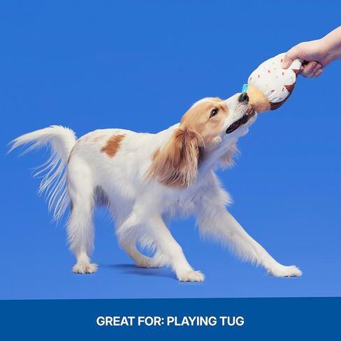 Barkbox Ice Cream Carn Dog Toy | Plush Ice Cream Cone Toy with Squeaker, Crinkle & Fluffy Filling | Squeak & Carry Toy for Dogs in Kuwait