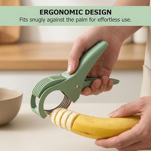 Multifunctional Banana Slicer,Grape Cutter,Green Banana Cutter,Strawberry Slicer,Grape Slicer,Stainless Steel Slicer With Abs Handle,Dishwasher Safe,Food Manual Slicer For Banana,Strawberry,Grape in Kuwait