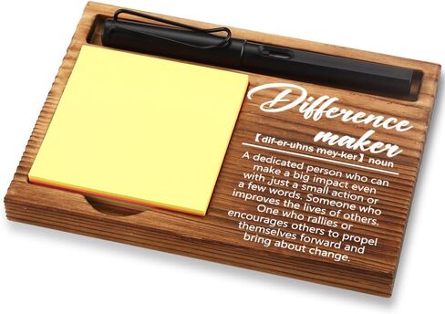 Appreciation Gifts for Women, New Teacher Gifts for Women, Inspirational Office Decor Gifts for Women,Wooden Notepad Pen Holder With Inspirational Quotes,16.5 x 12 x 1.5 cm,XXN1 in Saudi Arabia