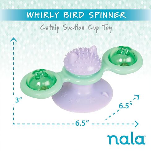 Caitec Presents Nala Cat Whirly Bird Suction Spinner - Interactive Cat Toy - Catnip Compatible, 2 Pack in Kuwait