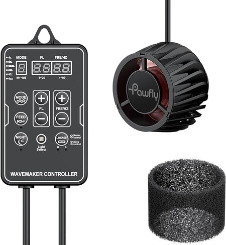 صانع موجة Pawfly لأحواض السمك 2100 GPH، حوض السمك Powerhead DC 24V 10W، مضخة دوران حوض السمك مع قاعدة مغناطيسية، صانع الموجات لخزان المياه المالحة للمياه العذبة 30-300 جالون in Kuwait