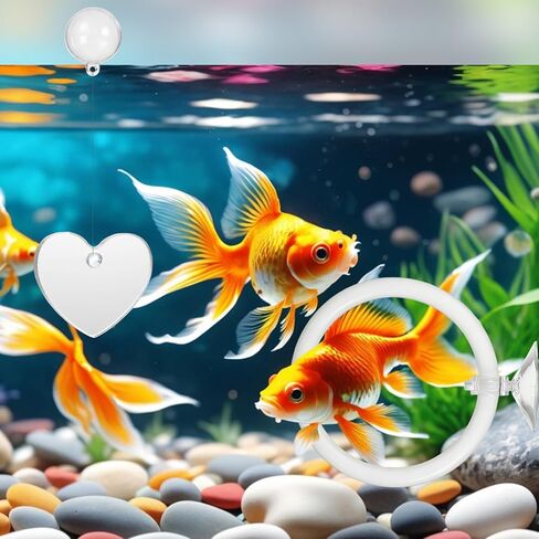 Betta Fish Exercise Ring and Betta Mirror Floating Ball Set Training Enrichment Toys Fish Tank Decorations Resting & Feeding Kit Aquarium for Small Tank in Kuwait