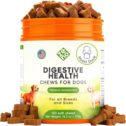 ZENO Probiotics for Dogs Chews 150Pcs - Digestive, Gut Health & Diarrhea Support - Chews for Dogs - US Formula with Probiotics, Enzymes & Natural Ingredients - Roast Chicken in Saudi Arabia