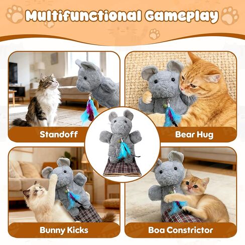 Homrich Cat Wrestling Glove Toys, Interactive Hand Puppet with Catnip & Feathers, Thick Soft Padding for Safe Play - Durable Fun & Enrichment for Cats & Kittens in Saudi Arabia
