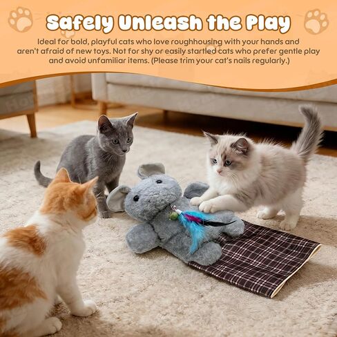 Homrich Cat Wrestling Glove Toys, Interactive Hand Puppet with Catnip & Feathers, Thick Soft Padding for Safe Play - Durable Fun & Enrichment for Cats & Kittens in Saudi Arabia
